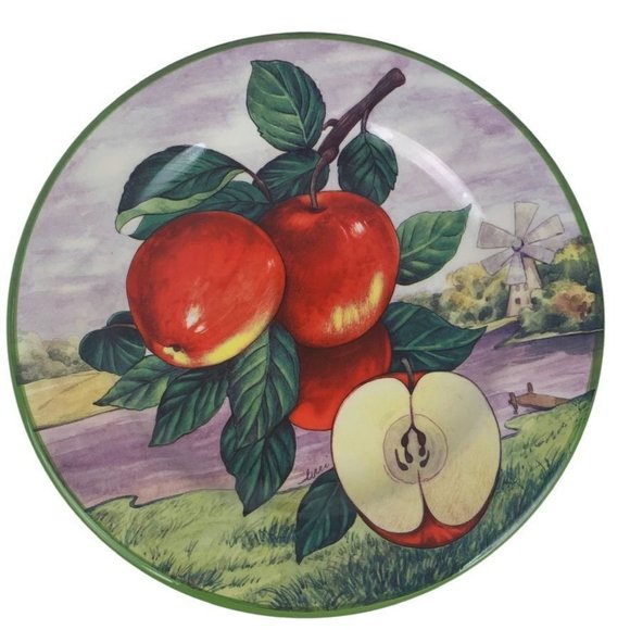 4 Villa d'Este Colorful Fruit Salad Luncheon Plates Hand Decorated Italy 8.5" - Picture 4 of 8